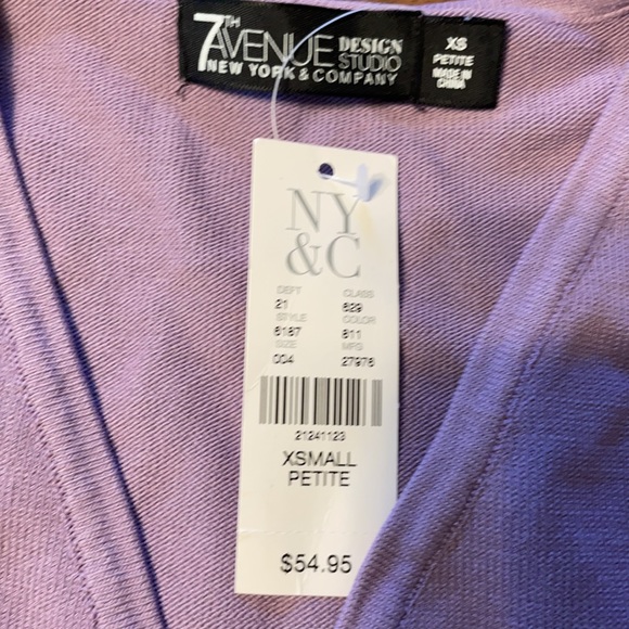 New York & Company Seventh Avenue Lavender 3/4 sleeves Petite - Picture 2 of 7